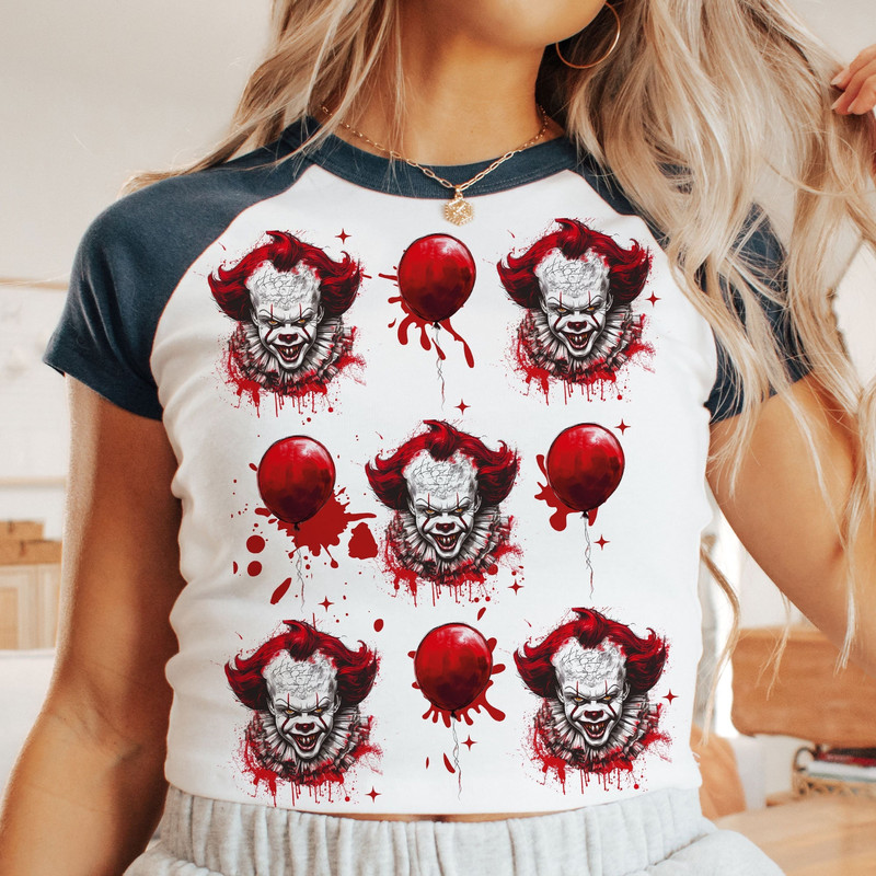 Horror Halloween sublimation PNG, Red balloon png, Retro Halloween png, Scary movie png, Horror png, Halloween graphic for shirts.jpg