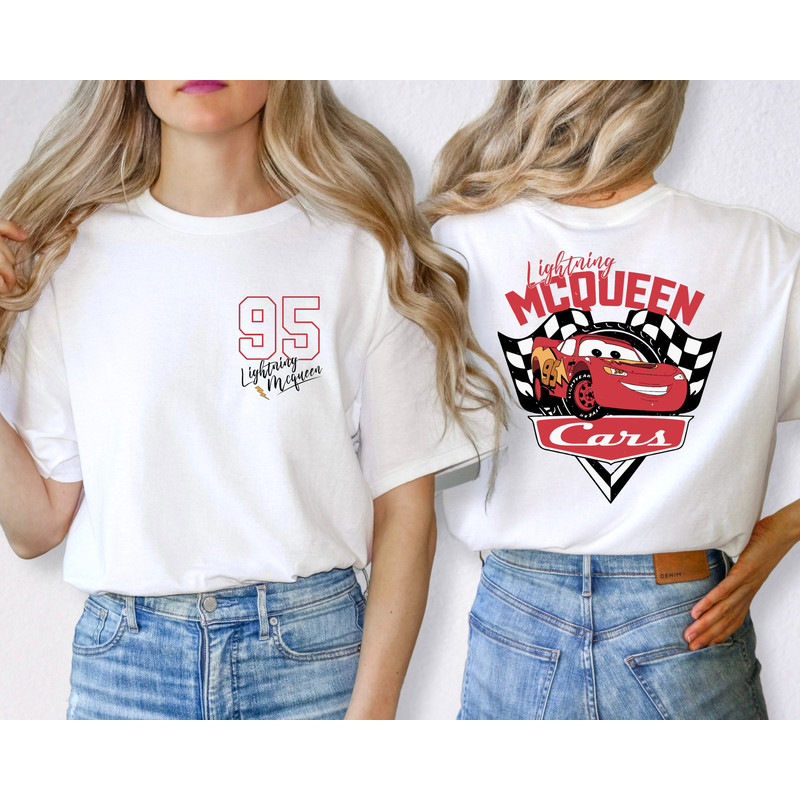 Two sided Retro Lightning  Shirt, Lightning  95 Shirt, Piston Cup shirt, Pixar Cars Shirts, Disneyland Family Vacation Shirts.jpg