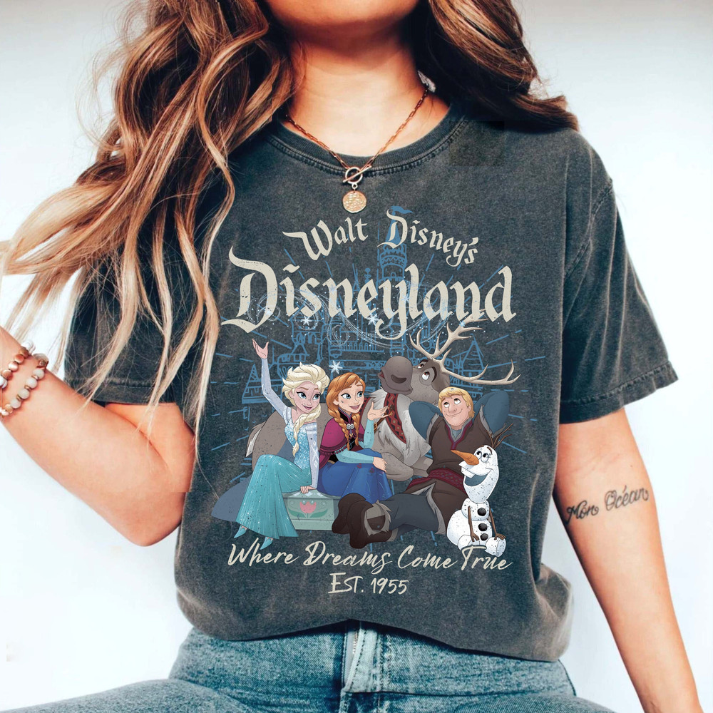 Vintage Disneyland Frozen Comfort Shirt, Where Dreams Come True Est 1955, Elsa Anna Princess Shirt, Princess Shirt, Magic Kingdom shirt.jpg
