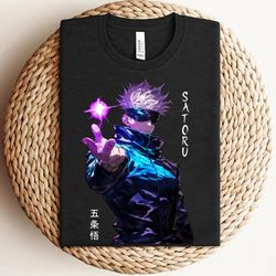 gojo satoru shirt, jujutsu kaisen tshirt, best anime shirts, gift for anime lovers, gojo badass tshirt, anime apparel, j