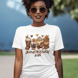 juneteenth 2024 coffee lover shirt, black is beautiful tee, african american freedom day shirt, gift for coffee