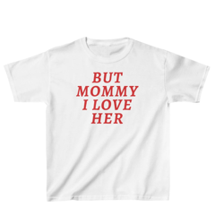 but mommy i love her pride shirt, y2k shirt, clowncore shirt, lgbt queer shirt, bisexual pride crop top pansexual