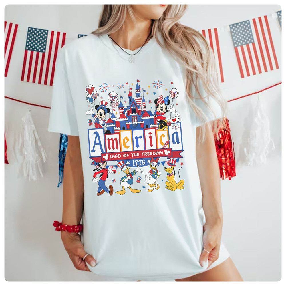 Disneyland America Mickey And Friends Shirt, Happy 4th Of July Shirt, Independence Day Shirt, Mickey American Flag Shirt, Freedom Shirt.jpg