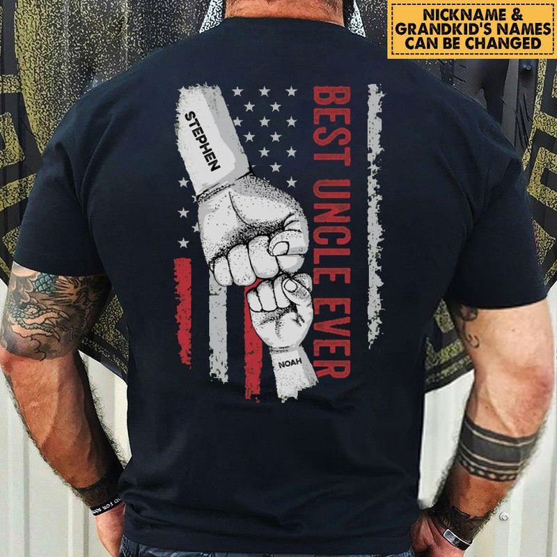 Personalized Best Uncle Ever T Shirt, Father' Day Gift, Custom Kids Name, Best Dad Ever Shirt, Gift For Dad, Daddy, Grandpa.jpg