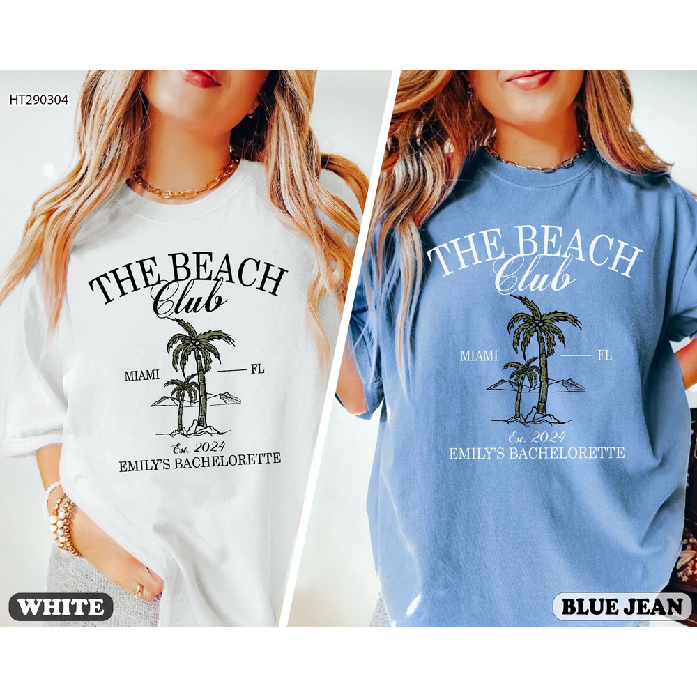 Beach Bachelorette Shirts, Custom Location Bachelorette Party Shirts, Luxury Bach Club, Custom Bride Shirt, Social Club, Bridal Party Shirt.jpg