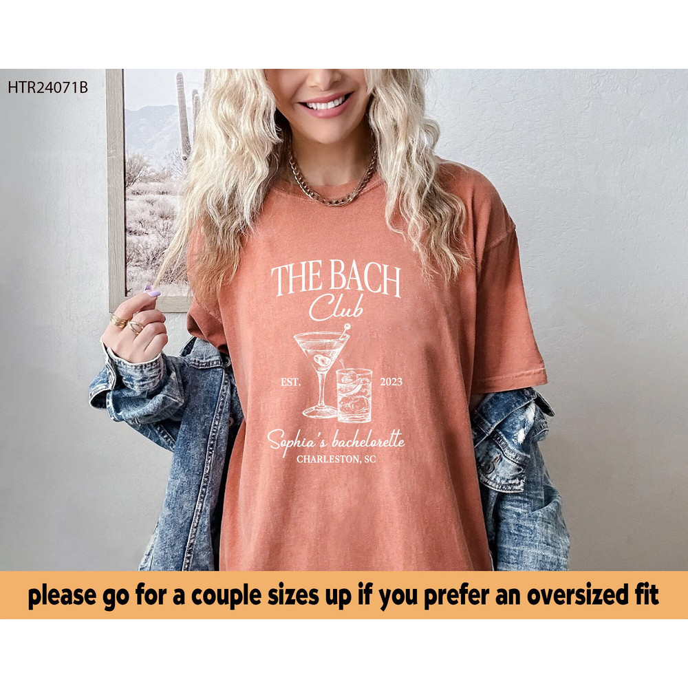 Cocktail Bachelorette Shirt, Custom Location Bachelorette Party Shirt, Bach Trip Shirt, The Bach Club Shirt, Custom Bridal Party Shirt.jpg