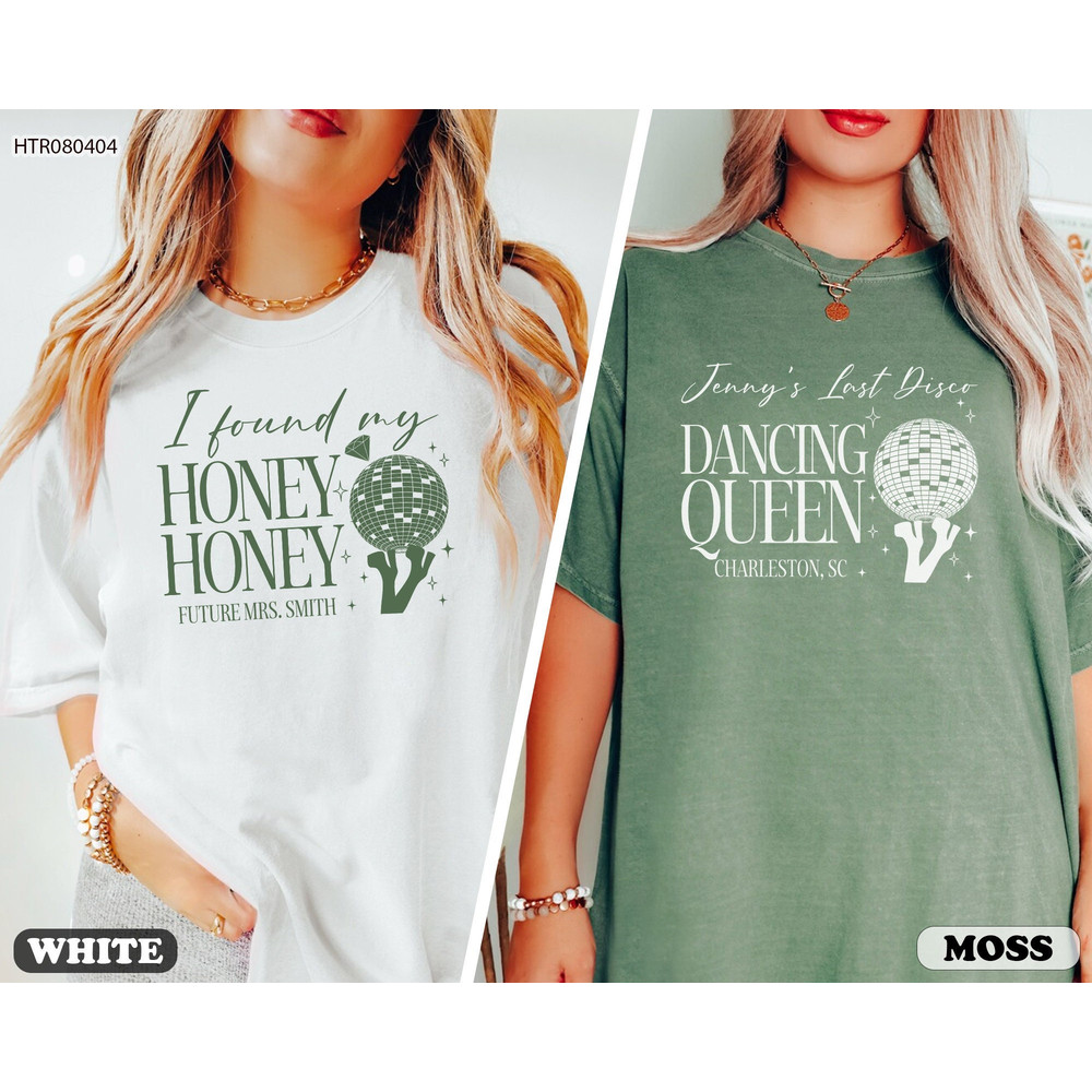 Disco Bachelorette Shirts, Disco Bride Dancing Queens Shirts, Disco in the Desert, She Found Her Honey Shirt for Bride, Bridal Party Shirt.jpg