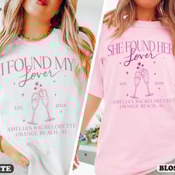 she found her lover bachelorette, bachelorette party shirt, personalized bach club shirt, bridal party gifts, bacheloret