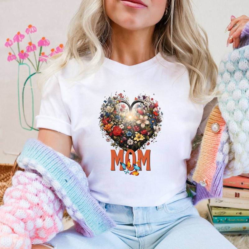 MOM Heart flower shirt, Mom shirt, Mother shirt, First Mom shirt, Mom birthday gift, flower shirt, gift for Mom, Mother's Day, gift for her.jpg