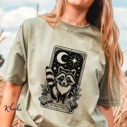 raccoon shirt, tarot card shirt, comfort colors mystical shirt, funny raccoon shirt, trending now cool stuff oversized