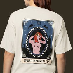 chappell roan naked in manhattan tarot card back graphic design - vintage style unisex jersey short sleeve shirt