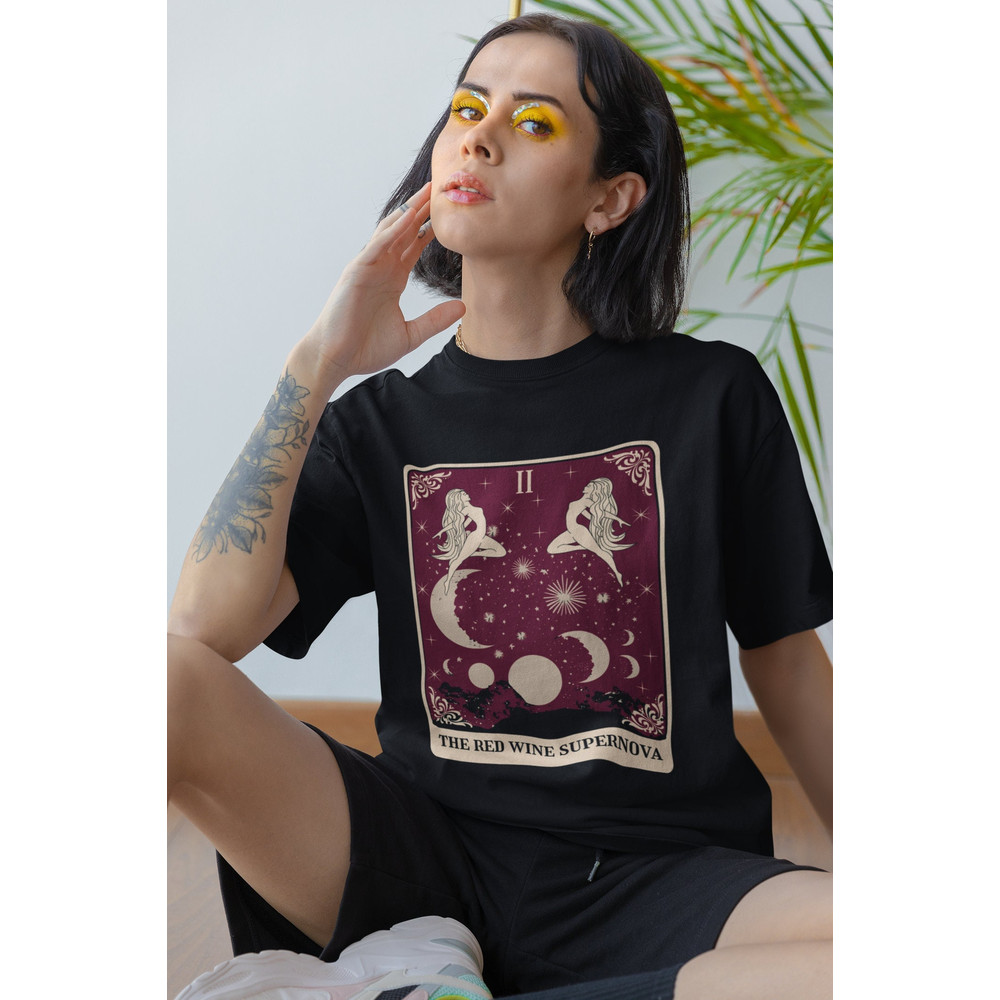 Chappell Roan Red Wine Supernova Tarot Card - Midwest Princess Tour - Comfort Colors Gender-Neutral Garment-Dyed T-shirt.jpg