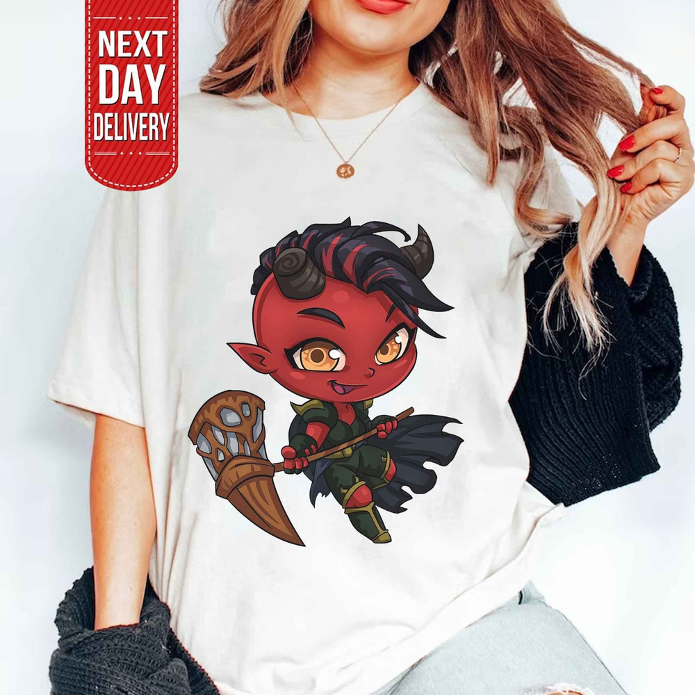 Karlach Shirt,Astarionn Gale Lae'zel Shadowheart Wyll Karlach Harlan BG3 Character, BG3 Video Game Tee, Halsin Save A Forest Ride A Bear Tee.jpg