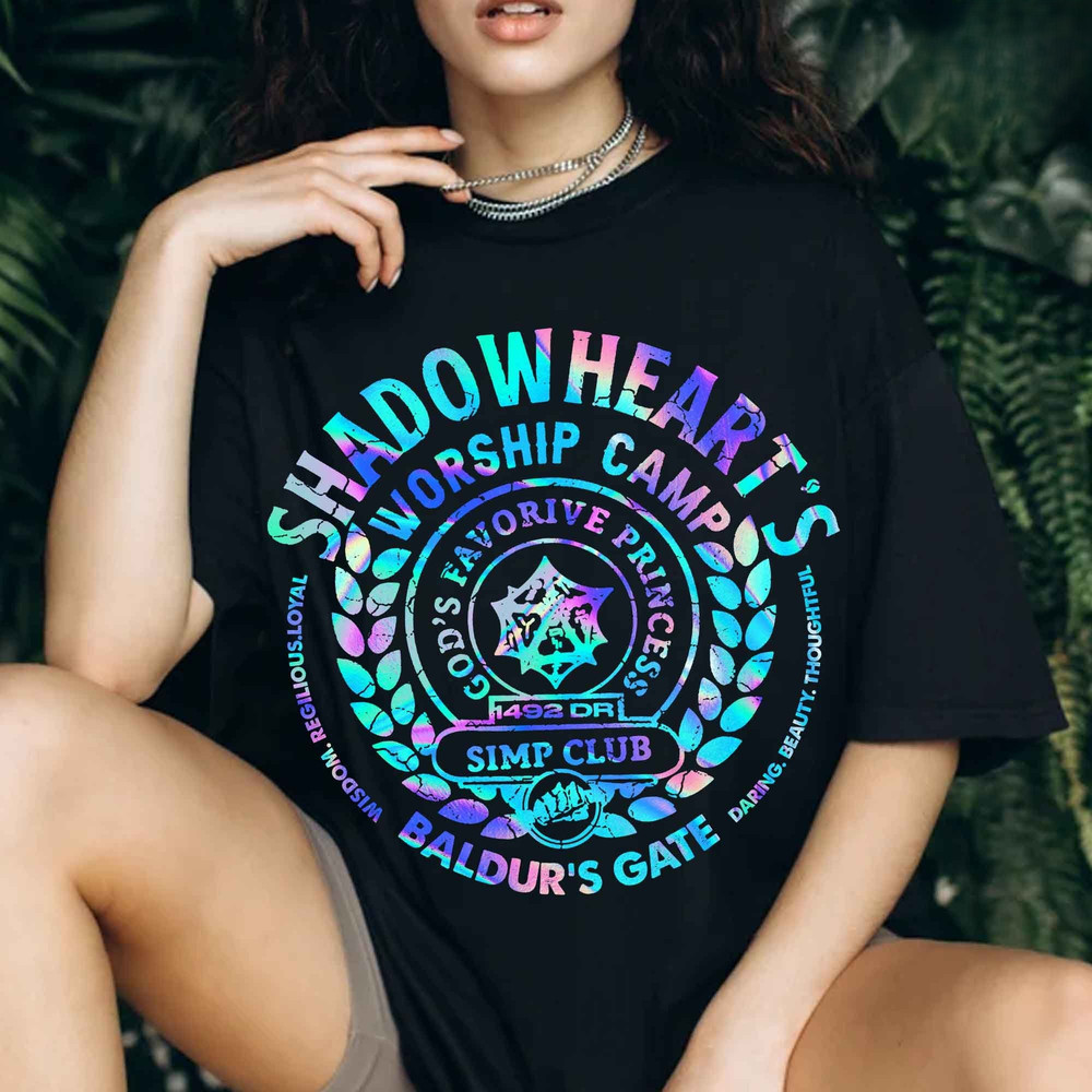 Retro Shadowheart God's favorite Princess Tshirt, BG3 merch shirt, Video games Tee, gift for hardcore gamers, Hologram Shadowheart Gift.jpg