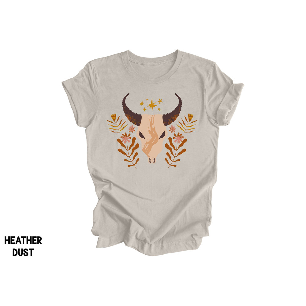 Western Graphic Tee, Cowgirl Tshirt, Ram Skull Shirt, Trendy Western Cowgirl Shirts, Floral Feminine Western Shirts Pretty Cowgirl Aesthetic.jpg