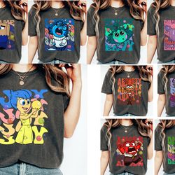 comfort colors inside out 2 shirt, inside out characters, inside out 2 anger, joy, disgust, sadness, fear, ennui, envy,