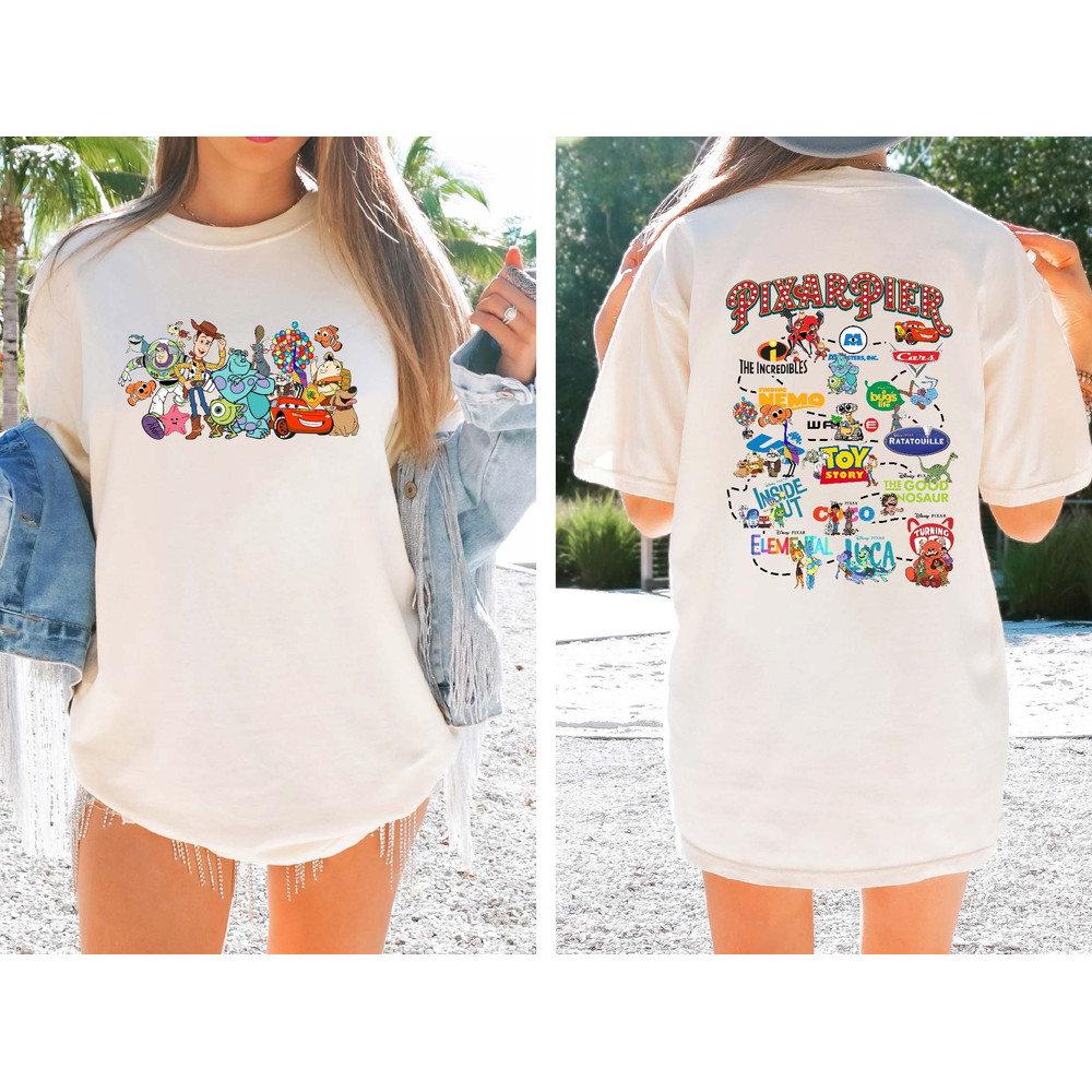 Disney Pixar Characters Comfort Colors Shirt, Toy Story shirt, Monster Inc Shirt, Up Movie shirt, Disneyland Shirt, Pixar Fest 2024 Shirt.jpg