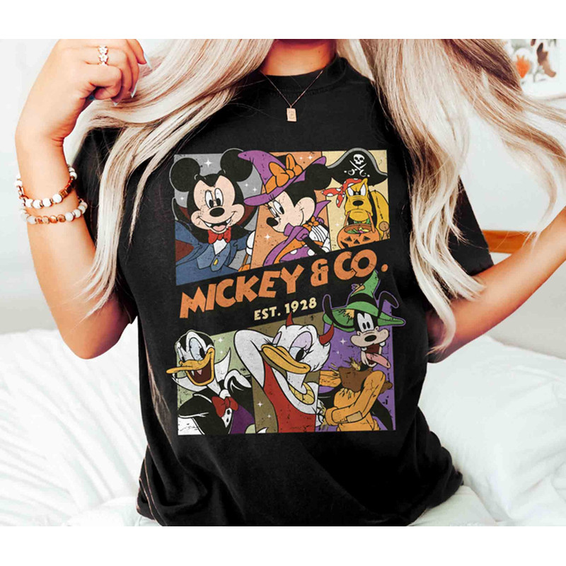 Retro Mickey & CO Est. 1928 Disney Halloween Shirt, Disney Halloween Sweatshirt, Disney Halloween Party 2024 Shirt, Halloween Gift.jpg