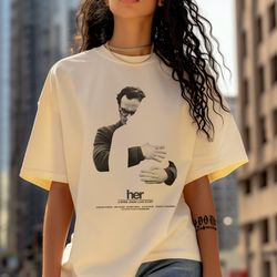 her movie tshirt, joaquin phoenix & invisible scarlett johansson, unique film tribute shirt,