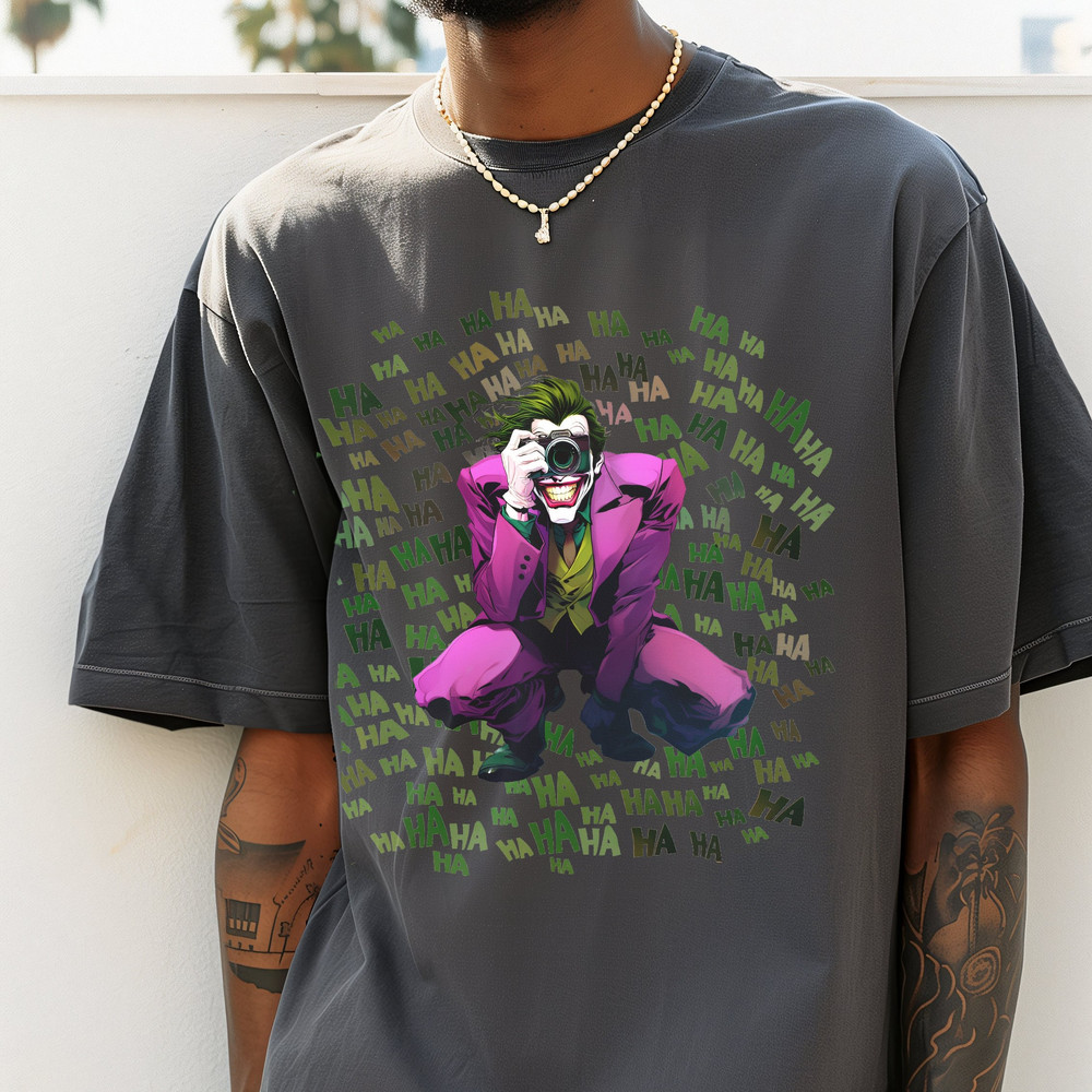 Joker TShirt - Cinematic Photography Tee, Batman Series Collectible, Movie Buff Must-Have.jpg