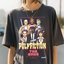 pulp fiction tshirt, 8-bit classic gamer style, retro pulp fiction shirt,
