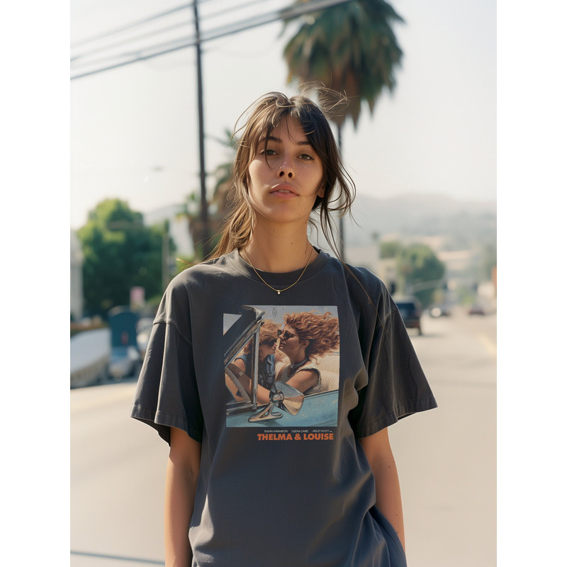 Thelma And Louise TShirt - Classic Road Trip Movie Tee, Susan Sarandon And Geena Davis, Ridley Scott Film Apparel.jpg