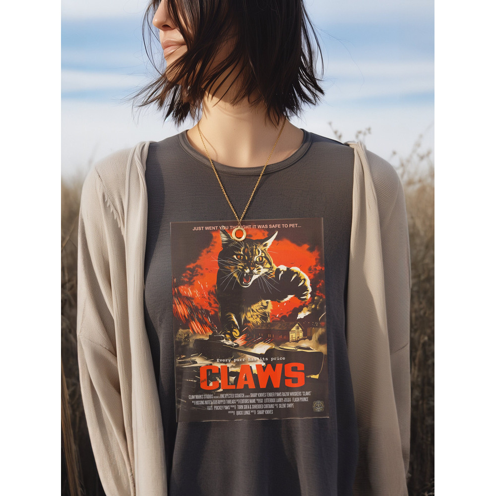 Vintage Cat Claws Out T-Shirt – Retro Poster Style, Unique Gift for Cat Lovers.jpg