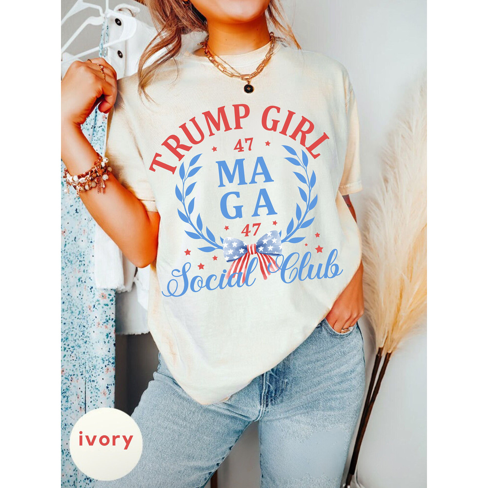 Women's Trendy Trump Shirt, MAGA Social Club, Political T- Shirt, 2024 Election Tee.jpg