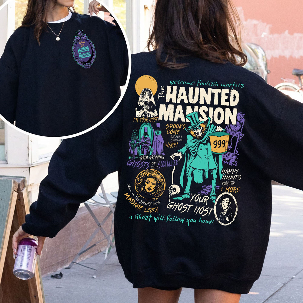 2 Sided Haunted Mansion Mirror Welcome Foolish Mortal Comfort Colors Shirt, Hitchhiking Ghosts Disney Halloween, Mickey's Not So Scary Party.jpg