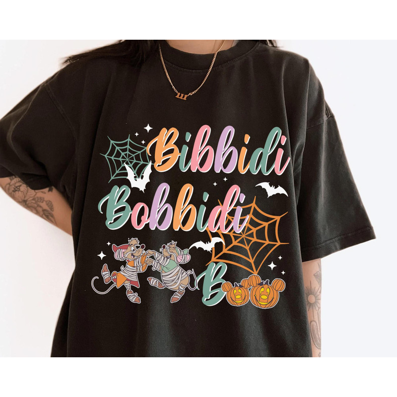 Jaq And Gus Mummy Halloween Bibbidi Bobbidi Boo Comfort Colors T-shirt, Cinderella Disney Halloween Party Shirt, Disneyland Spooky Season.jpg