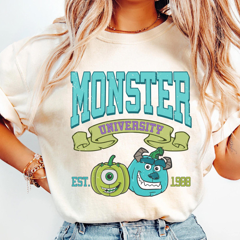 Mike Sully Pumpkin Big Face Costume Comfort Colors T-shirt, Monster University Halloween Friends Shirt, Disney Halloweentown, Spooky Season.jpg