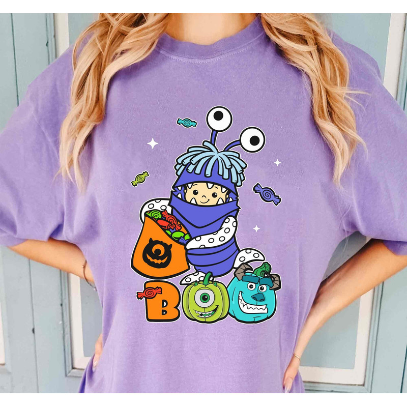 Monster Inc Boo Halloween Mike Sulley Pumpkin Big Face Costume Comfort Colors T-shirt, Disney Halloween Friends Matching Tee, Spooky Season.jpg