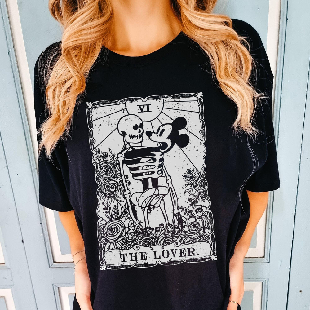 The Skeleton Dance Mickey Mouse The Lovers Tarot Card T-shirt Silly Symphony Halloween Shirt 2024 Halloween Party Trip.jpg