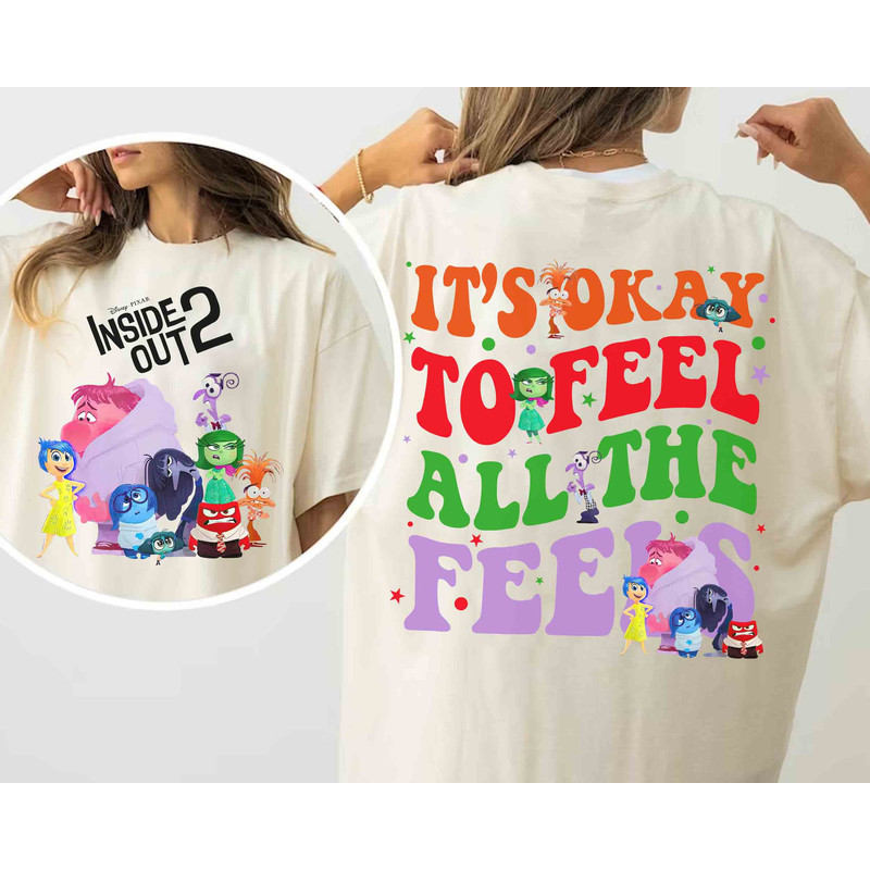 Two-Sided Inside Out 2 It's Okay To Feel All The Feels Mickey Balloons T-shirt, Disney Mental Health Tee, Disneyland Family Vacation Trip.jpg