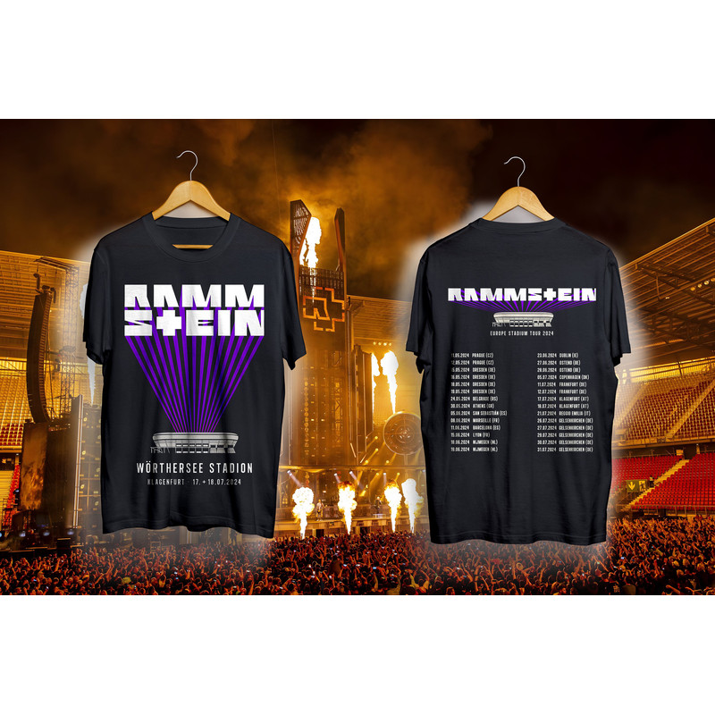 Rammsein European Stadium KLAGENFURT TOUR 2024 Rock Band T-Shirt - Music Concert Merchandise, 2024 Tour Music 2024 Concert,.jpg
