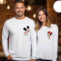 custom disney mickey minnie valentines shirt, couple valentines day pocket sweat