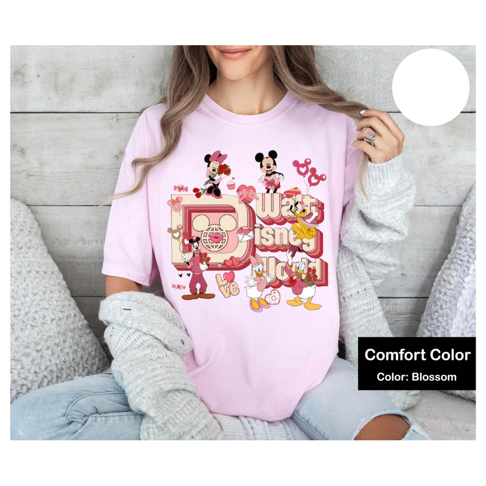 Mickey and Friends Disney Valentine Shirt, Happy Valentine's Day Couple Matching, Disney Honeymoon Lovers Shirt, Disney Trip 2024 Shirt.jpg