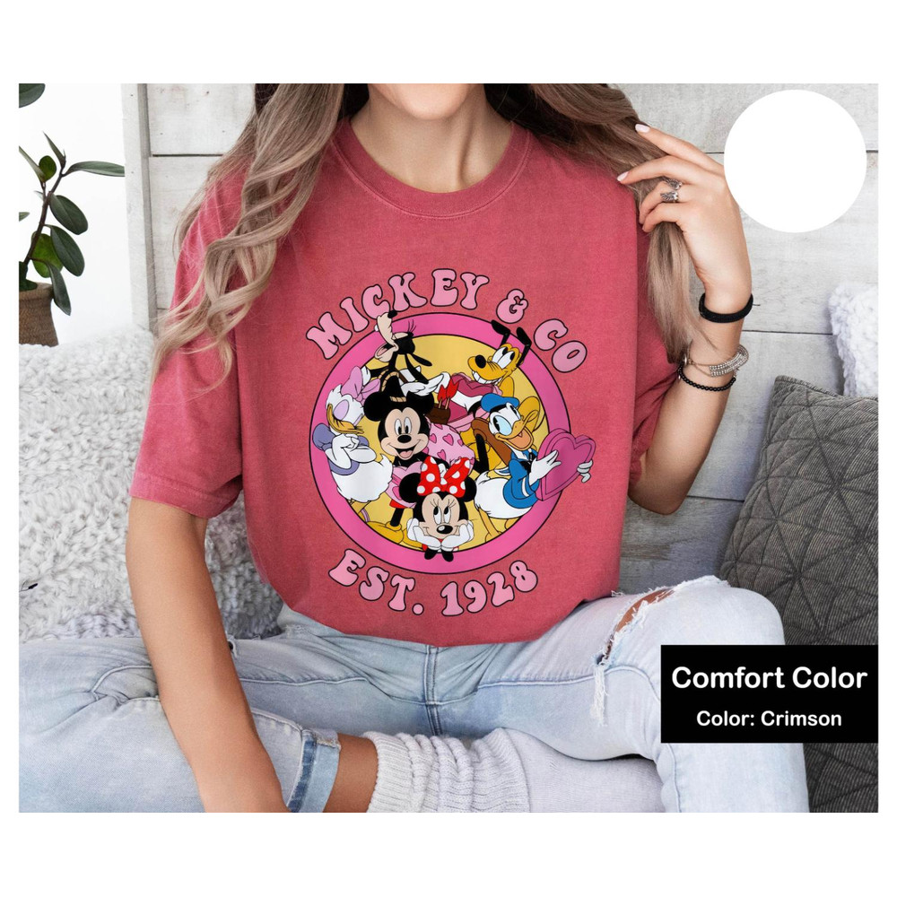 Mickey and Friends Valentine Shirt, WDW Disneyland Mickey & Co 1928 Shirt, Happy Valentine's Day Couple Honeymoon Shirt, Disney Lovers Tee.jpg
