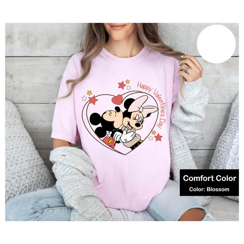 Mickey And Minnie Love Shirt, Happy Valentines Day Shirt, Disney Matching Couples Sweatshirt, Disney Love Shirt, Matching Family 2024 Shirt.jpg