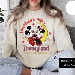 mickey and minnie sweetthearts nite valentine sweatshirt, disneyland after dark
