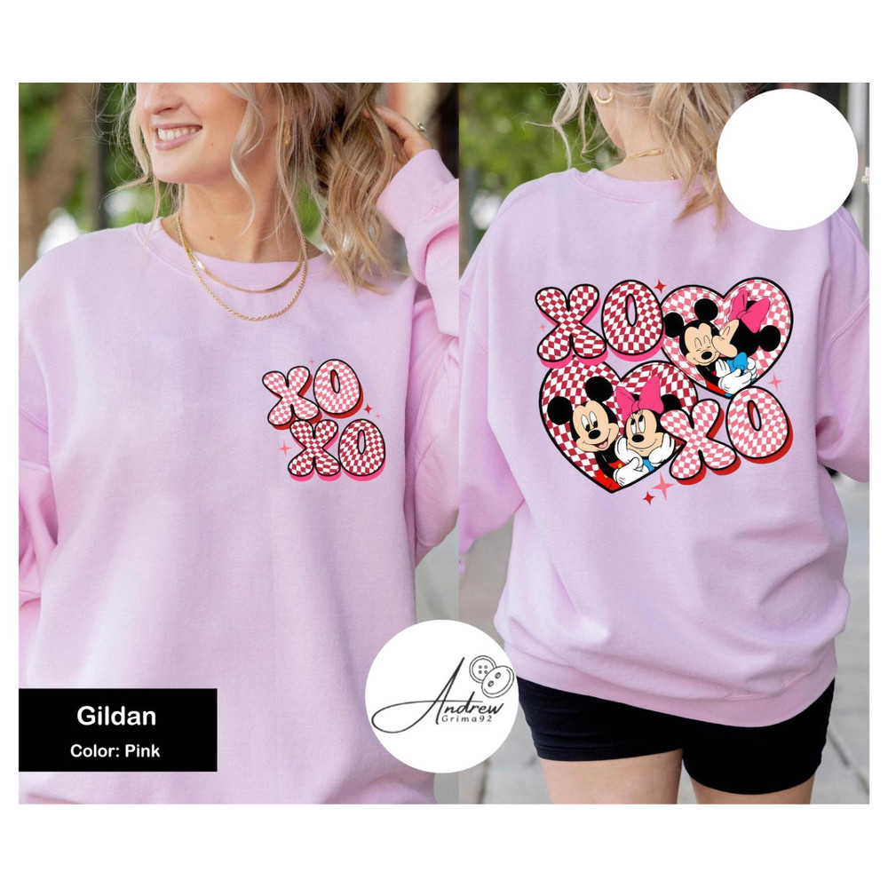 Mickey Minnie Disney Happy Valentine's Day Sweatshirt, Xoxo Heart Valentine Gifts 2024, Disneyland Valentine Couple Matching Tee, Disney Tee.jpg