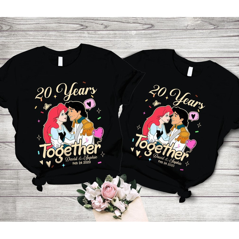 Ariel and Eric Anniversary Valentine Shirt The Little Mermaid Disneyland Shirt Disneyworld Shirt Magic Kingdom Shirt Couple Shirts.jpg
