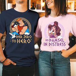 hercules and megara his and hers shirts her zero to hero his damsel in distress