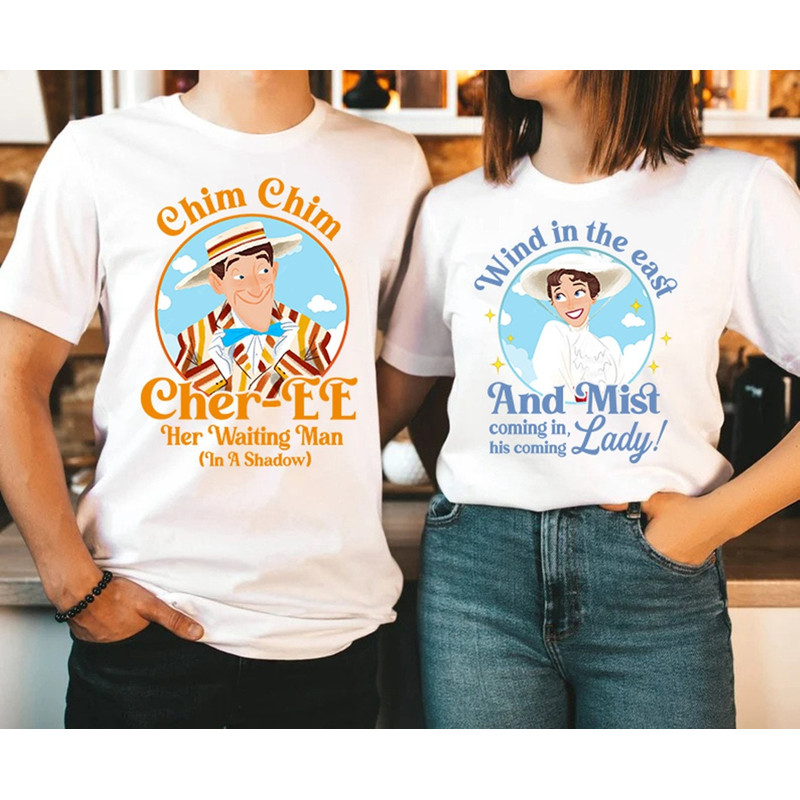 Mary Poppins and Bert Couple Shirt Practically Perfect Chimney Sweep Shirt Disneyland Couple Shirt Valentine's Day 2024 Shirt.jpg