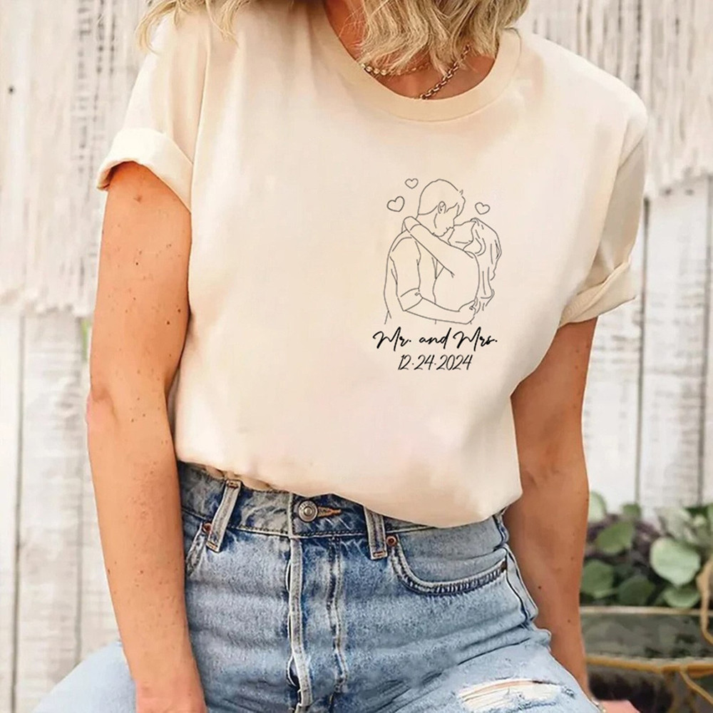 Portrait From Photo Hoodie Custom portrait From Photo Sweatshirt Custom Portrait Outline Line Art Photo Anniversary Gift Gift For Him.jpg