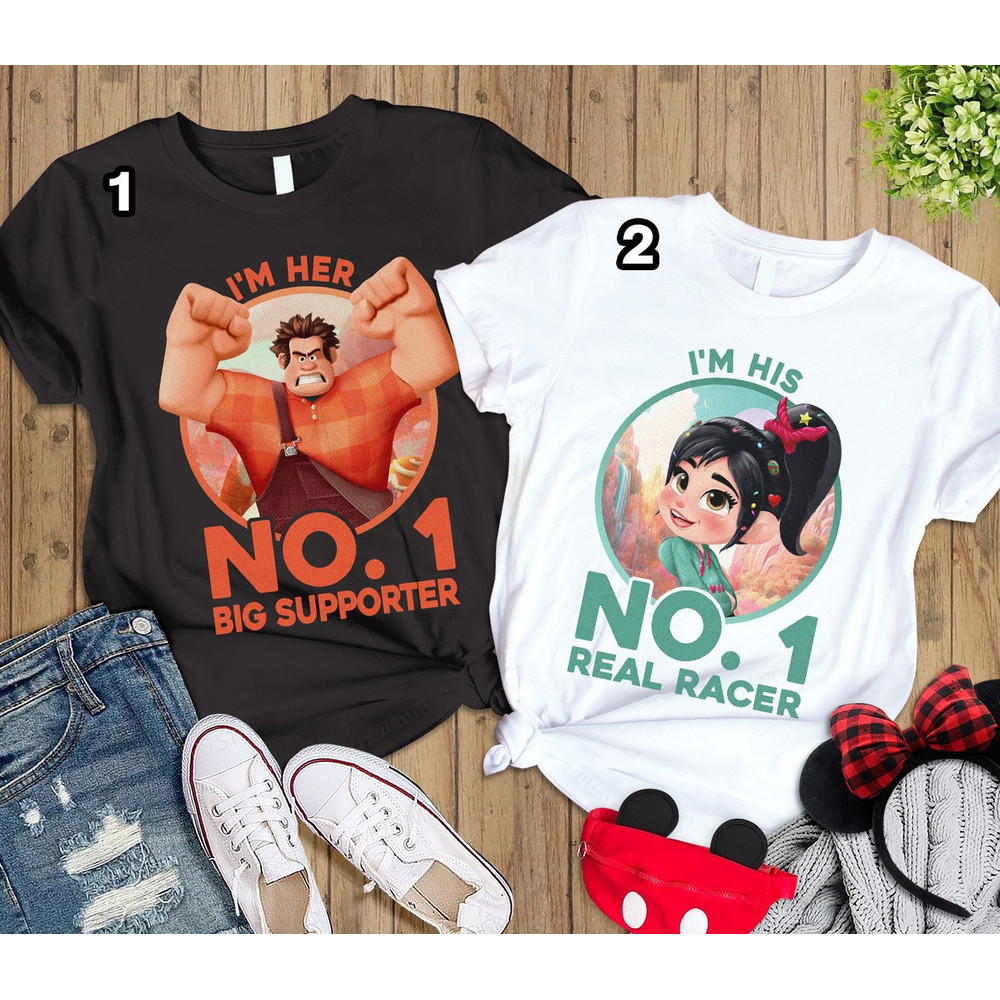 Wreck it Ralph Couple Shirts  Wreck It Ralph Shirt  I'm His No.1 Real Racer Shirt  Ralph And Vanellope Shirt  Disneyland Couple Shirt.jpg