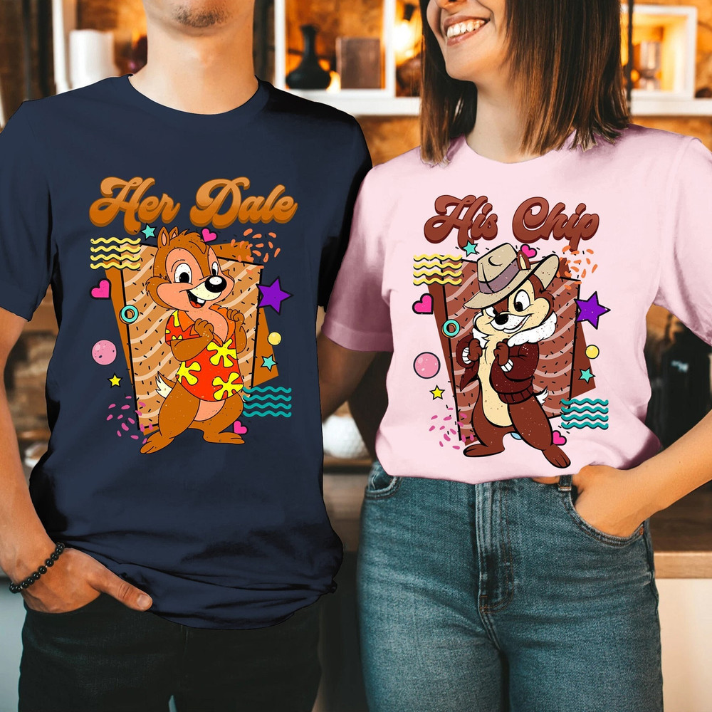 Chip and Dale Couple Shirts  Double Trouble Shirt  Disneyland Couple Shirts  2024 Valentine Day Matching Shirt Gift For Her Gift For Him.jpg
