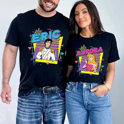 retro 90s the little mermaid his ariel and her eric shirt 2024 couples valentin