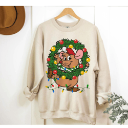retro jaq and gus gus christmas light shirt dis