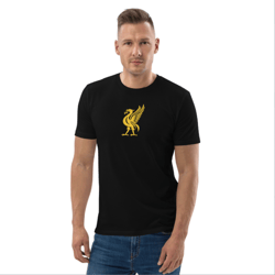 lfc ,liverpool fc ,black and gold unisex organic cotton t-shirt